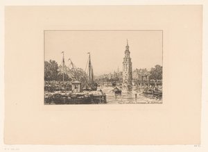 Udsigt over Montelbaanstoren i Amsterdam Tour de Montalban Amsterdam