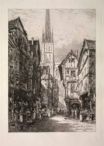 En gade i Rouen af Maxime Lalanne