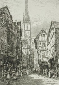 En gade i Rouen af Maxime Lalanne