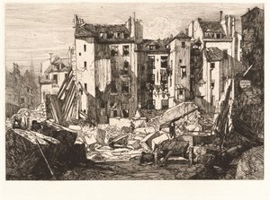 Nedrivninger til anlæggelsen af rue des Écoles af Maxime Lalanne