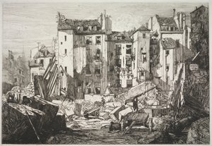Nedrivning i forbindelse med åbningen af Rue des Écoles af Maxime Lalanne