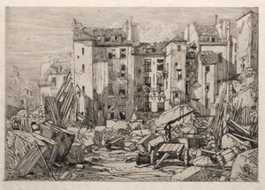 Nedrivning af gamle huse i Paris
