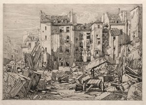 Nedrivning af gamle huse i Paris, 1862.
