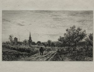 Landskab, Aften (Returning Home) af Maxime Lalanne