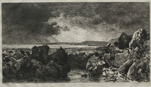De sorte klipper nær Trouville. af Maxime Lalanne