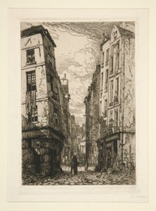 Rue des Marmousets (det gamle Paris) af Maxime Lalanne