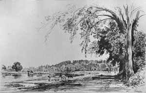 Udsigt over Richmond fra Themsen, 1871 af Maxime Lalanne