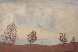 Landskab med træer, 1917 af Maximilian Voloshin