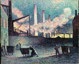 Fabriksskorstene i Couillet, 1903 af Maximilien Luce