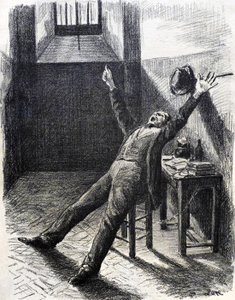 Felix Feneon (1861-1944), kunstkritiker og samler, i fængsel (i cellen) - litografi (1894) af Maximilien Luce (1858-1941) fra bogen af Julles Valles Mazas af Maximilien Luce