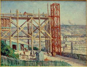 Opførelsen af ​​Sacré-Coeur af Maximilien Luce