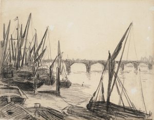 Themsen ved Vauxhall Bridge af Maximilien Luce