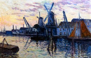 Vindmøller i Holland, 1908 af Maximilien Luce