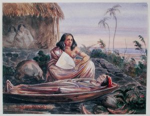 A Funeral in Tahiti, ca. 1841-48 (akvarel på papir)