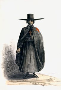 Missionaire au Perou, ca. 1840 (akvarel)