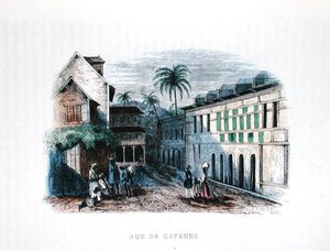 Rue de Cayenne, Fransk Guyana, illustration fra 