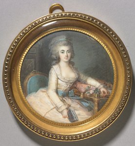 Portræt af en kvinde, ca. 1780 (akvarel på elfenben) af Maximilien Villers