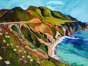 Udsigt over kysten fra Bixby Bridge af Maxine Shore