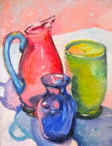Farverigt stilleben i glas af Maxine Shore
