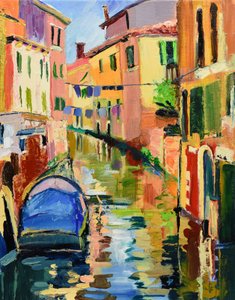Den farverige kanal i Venedig