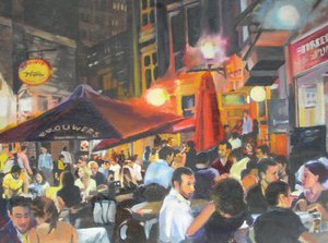 Lively Night Café af Maxine Shore