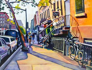 Sunny City Street af Maxine Shore