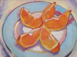 Levende orange stilleben af Maxine Shore