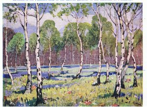 Spring Woodland (farve litho) af May Wilson Preston