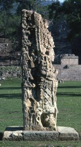 Copan Stela H, sen klassisk periode, ca. 730 e.Kr