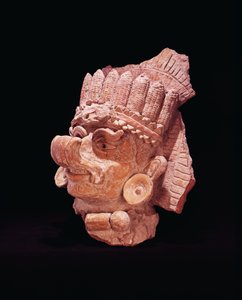 Overhoved for Maya-majsguden, Oaxaca, ca. 500 e.Kr. (lertøj)