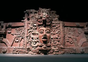 Solguden Kinich Ahau, fra staten Campeche, Maya-civilisation, 6.-9. århundrede (stuk)