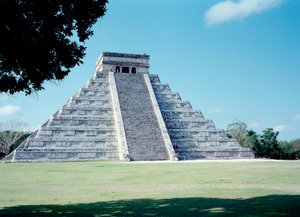 Før colombiansk civilisation: udsigt over stedet for Chichen Itza i Yucatan-regionen. Maya-civilisation, klassisk periode og Maya-renæssance, 750-1200 e.Kr. Mexico af Mayan Mayan