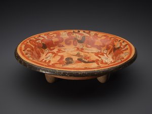 Stativplade med Gud N og Coatimundis, 600-900 AD (keramik) af Mayan Mayan