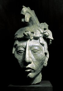 Krigerhoved (skulptur, ca. 683) af Mayan Mayan