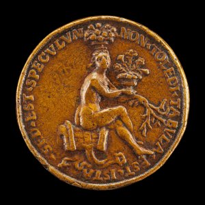 Kvinde sidder på en sadel [omvendt], 1518. af Medallist of 1518