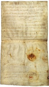 Diplom af Philip I til fordel for klosteret St. Crépin i Soissons, med underskrift af Anne af Kiev, dronning af Frankrig, 1063 af Medieval Document