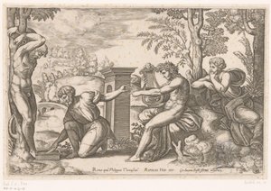 Apollo i Marsyas af Meester van de Dobbelsteen