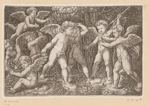 Spiller putti Pavens gobeliner (serietitel) Tapezzerie de Papa (serietitel)
