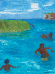 Six in the Water, 2017 (olie på lærred) af Megan Williamson