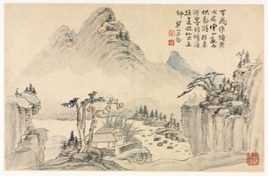 Landskaber i forskellige stilarter efter gamle mestre, 1690. af Mei Qing