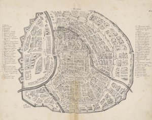 Kort over Moskva. Fra: Augustin von Meyerberg og hans rejse til Rusland, 1661. af Meierberg