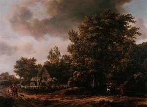Landskab af Meindert Hobbema
