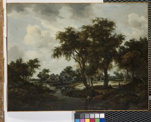 Vandmøllen (The Trevor Landscape) (olie på lærred) af Meindert Hobbema