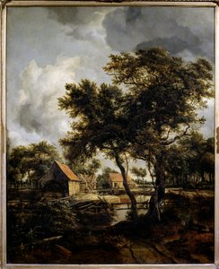 Vandmøllen Maleri af Meindert Hobbema (1638-1709) (ec.flam.) 1600-tallet søn. 0,8x0,66 m Paris, Musée du Louvre.