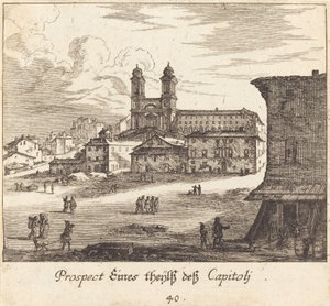 Byudsigt af Melchior Küsel after Johann Wilhelm Baur
