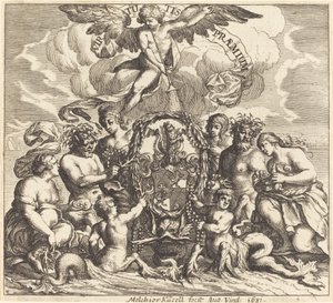 Dedikationsside af Melchior Küsel after Johann Wilhelm Baur