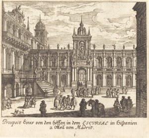 Escorial, Spanien af Melchior Küsel after Johann Wilhelm Baur