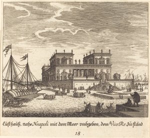 Palace, Vice Re, Napoli af Melchior Küsel after Johann Wilhelm Baur