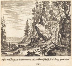 Udsigt i Stairmarck af Melchior Küsel after Johann Wilhelm Baur
