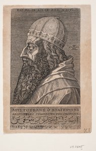 Aristoteles, halvlængde portræt, profil mod venstre